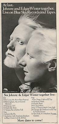 At last, Johnny and Edgar Winter Together Live on Blue Sky Records and Tapes